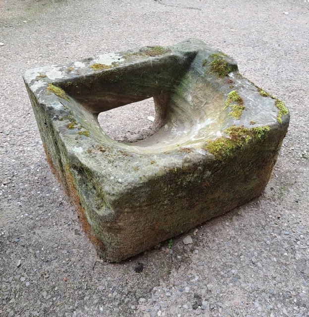 Antique Hand Carved Stone Rainwater Hopper or Gulley Trough
