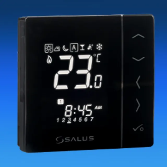 Termostato Ambiental Salus VS30B Programable Regulador De Suelo Radiante Negro