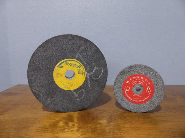 Lot 2 Norton 8" by 1 1/4" x 1" Wissota 4" by 1" Bench Pedestal  Grinding Wheel