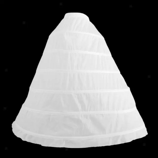 6 Hoops Petticoat Underskirt Crinoline Adjustable Waist Soft Bridal Quinceanera