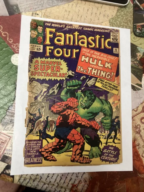 Fantastic Four 25 Marvel 1964 Hulk vs The Thing