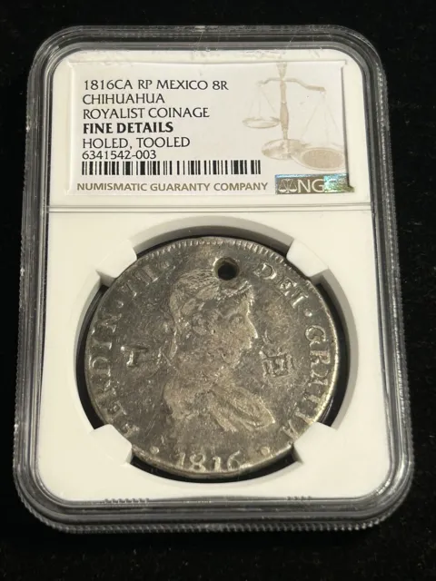 SASA 1816 CA RP Mexico 8 Reales Chihuahua Royalist Coinage Ngc Fine Details