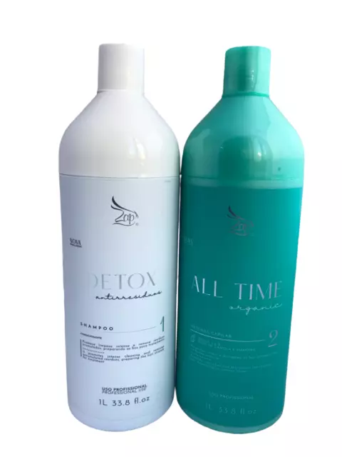 JUEGO DE TRATAMIENTO DE ALISADO DEL CABELLO ORGÁNICO ZAP ALL TIEMPO 1000 ml 33,8 fl/Oz.