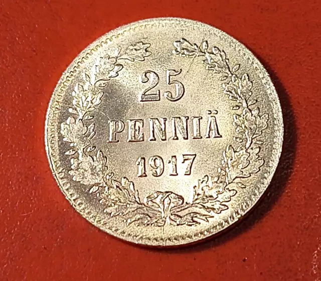 *Finlande * 25 penniä * 1917 typ.I *Argent * Nicolas II *Cond.EF