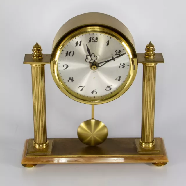 Messing Pendel Uhr - Conrad Quarzwerk - B: ca. 23cm - H: ca. 23cm - T: ca. 8cm