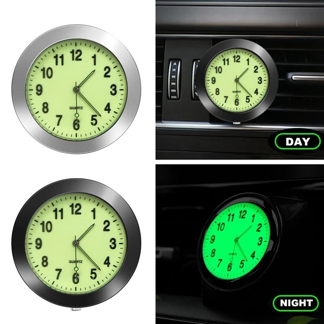 Stick-On Car Clock Luminous Round Car Clock Mini Digital Watch  Automobiles
