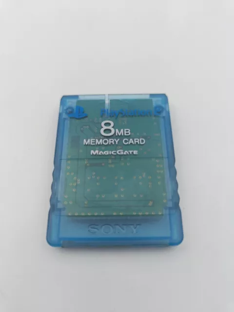 Tarjeta De Memoria Oficial Playstation 2 - 8 Gb - Isla Azul Transparente