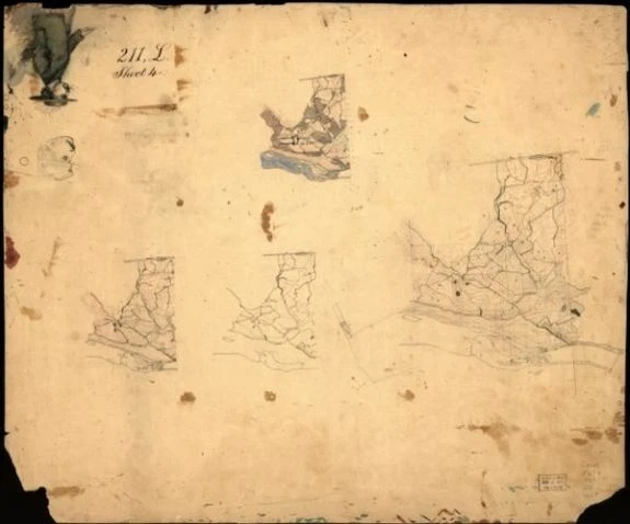 1860 MAP| MAPS of the environs of forts Franklin, Alexander, and Ripley ...