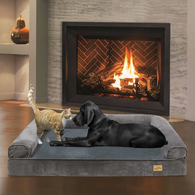Orthopedic Bolster Sofa Dog Bed for Extra Large Dog &Older Big Dog w/ Joint Pain