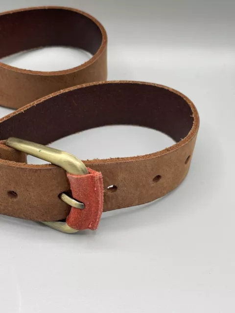 Warehouse Leather Belt Tan Size Medium Leather With Lighter Colour Loops 107cm 3