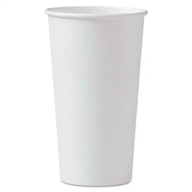 SOLO Cup Company Polycoated Hot Paper Cups, 20 oz, White, 600/Carton