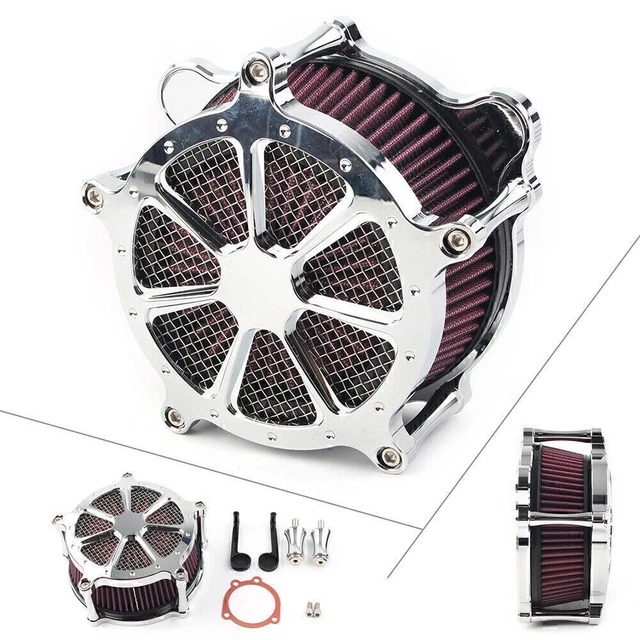 OUMURS CNC Contrast Cut Air Cleaner Intake Filter For Harley Dyna Softail Touring – Black
