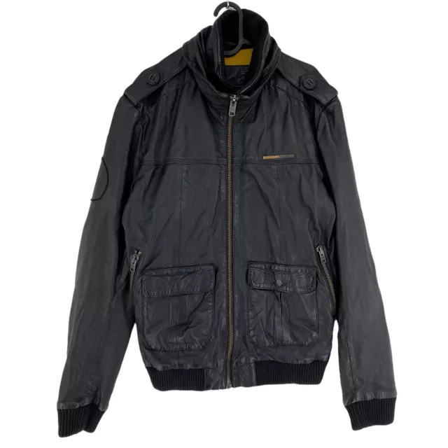 Superdry Dunkelbraun 100% Lederjacke Größe L