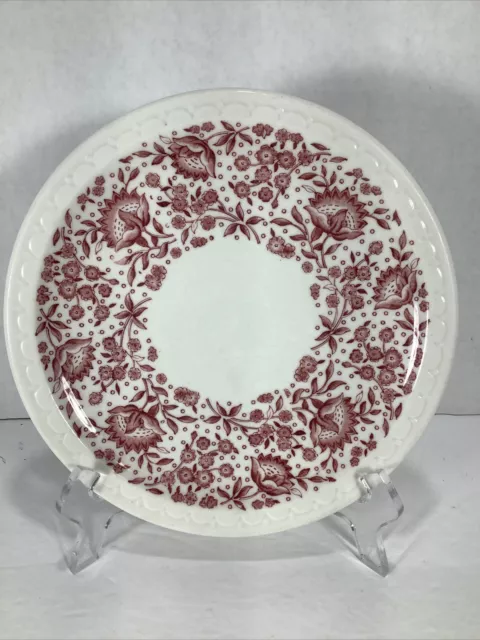 Syracuse China®️Restaurant Econo Rim®️8.25” Red/ White Floral Plate