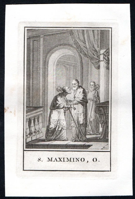 Antico inserzione 1800 de San Maximino O. santino estampa holy card