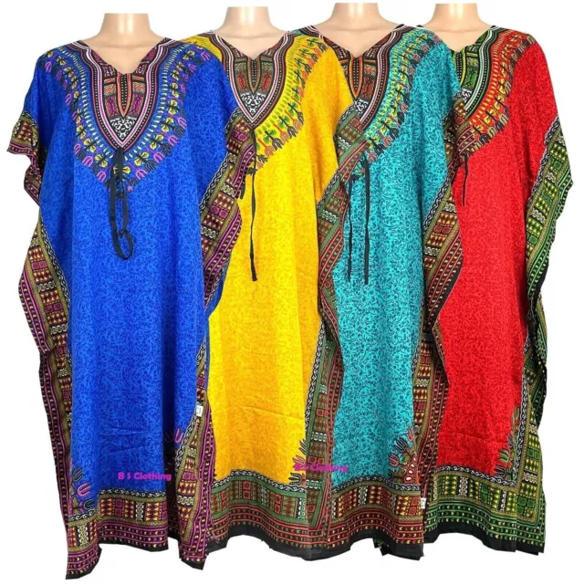 Vestido caftán de talla larga, vestido holgado informal bohemio para mujer,...