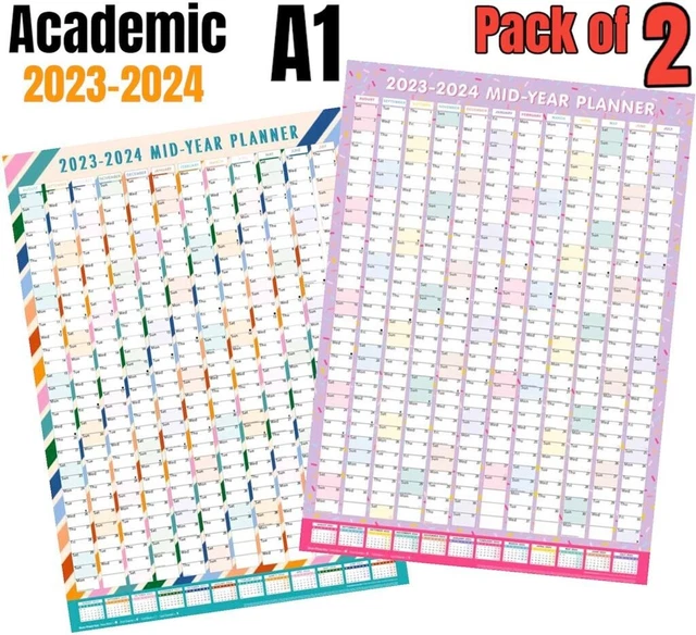 202324 ACADEMIC WALL Calendar A1 Planner MidYear Home Office 12