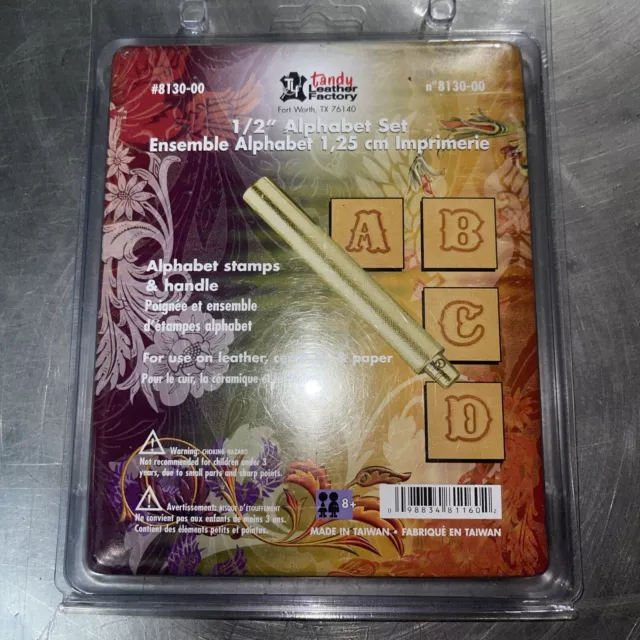 Juego de alfabeto de fábrica de cuero tandy de 1/2".