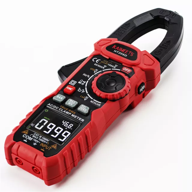 Kaiweets 1000A AC/DC Digital Clamp Meter/ Multimeter Kit CAT-III w/Temp & Case