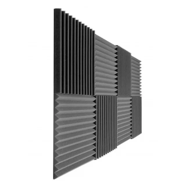 12 Pack 30x30cm Black Acoustic Wall Panel Tiles Studio Sound Proofing Foam Pads