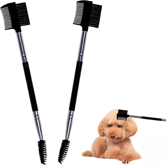 BLMHTWO 2PCS Dog Tear Comb, Double-Head Dog Eye Brush Dog Eye Cleaning Comb Dog