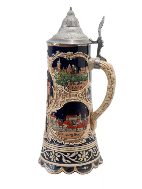 Vintage Gerzit Gerz German Musical Beer Stein "Kühler Trunk Und Heiße Jagd"