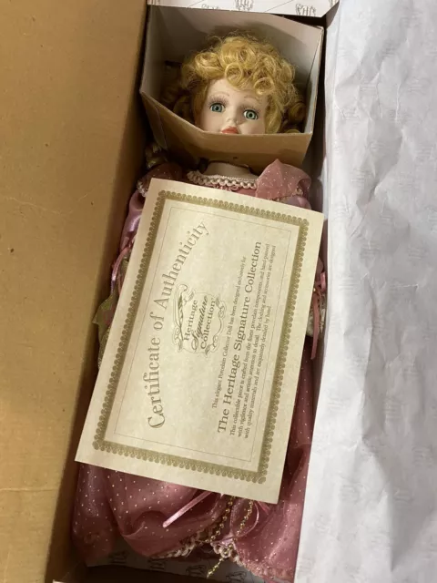 New 2000 Millennium Porcelain Doll "Crystal" Heritage Signature Collection + COA