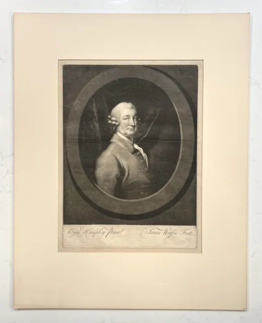 Antique 1700’s Mezzotint Engraving Of Robert Pardoe By James Watson