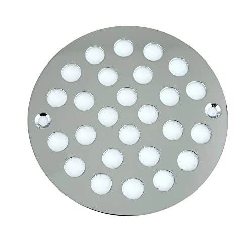 4 Inch Screw-in Round Shower Drain Cover Replacement Floor Drainer with Chrome