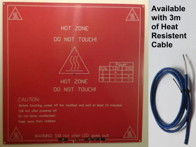 3D Printer Heated Bed - Mk2b PCB Heatbed - 12v & 24v - Hot Heat PCB - RepRap