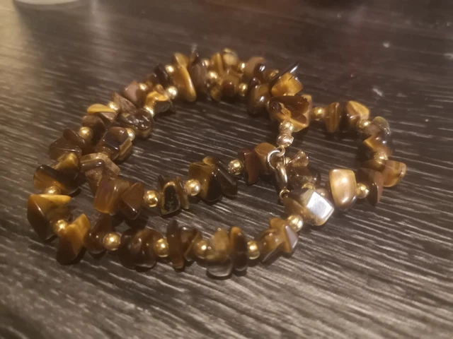 Collier Oeil De Tigre Tibet - Pierre Naturelle Homme/Femme - Acier Inox