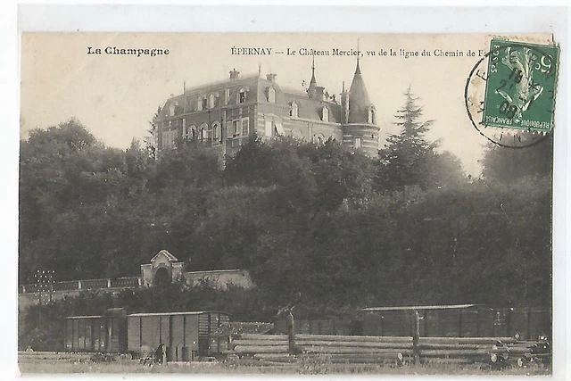 51 Epernay , Le Chateau Mercier Vu De La Ligne De Chemin De Fer