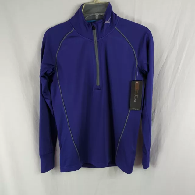 Mizuno Performance warmlite Womens  XS purple loose fit quarter zip active top