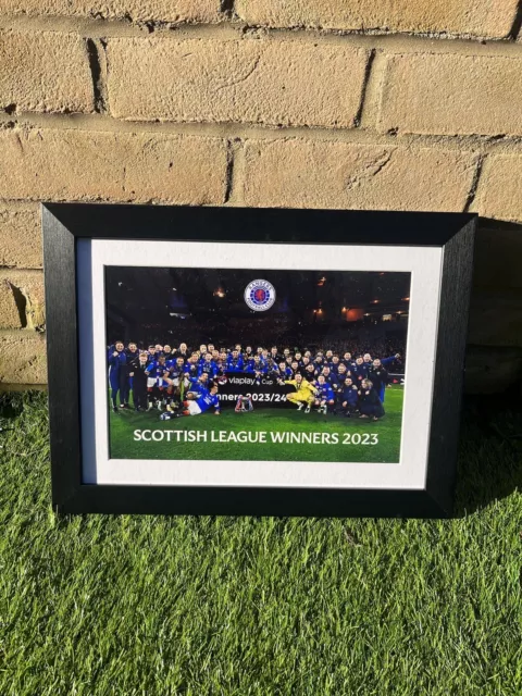 Official Glasgow Rangers FC League Cup Winners 2023 Team Photo Framed 14x10”