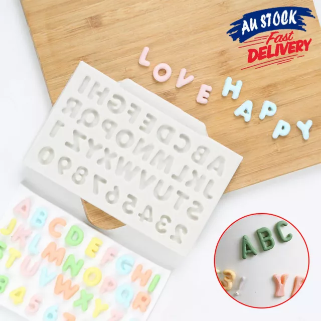 Alphabet cake mold Decor DIY Fondant Silicone Mould Biscuit Cutter Letter&Number