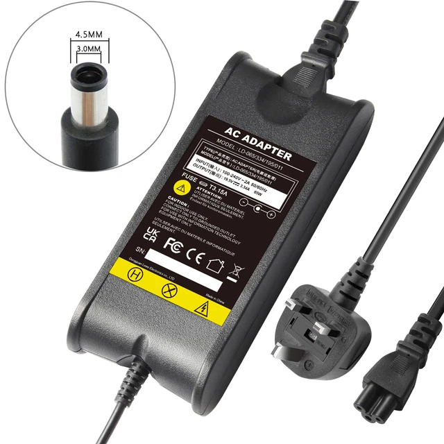 65W AC Adapter Charger For Dell Latitude 3301 3400 3490 3500 3590 Power Supply