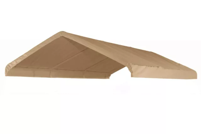 Canopy Top Valance Replacement Canopy Tarp Carport Cover for 10 X 20 Frame-Tan