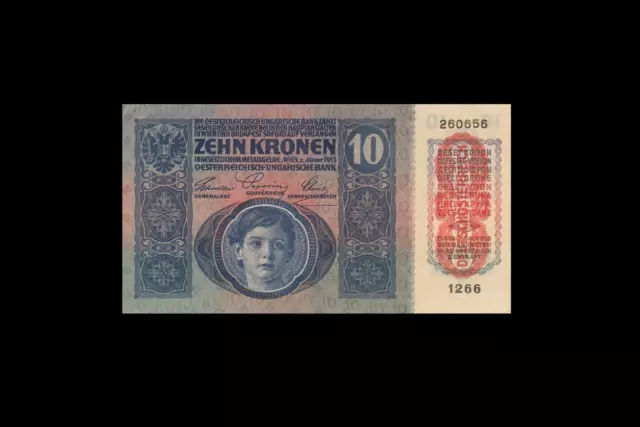 2.1.1915 AUSTRIA 10 KRONEN BANKNOTE **RARE** (( aUNC )) 2