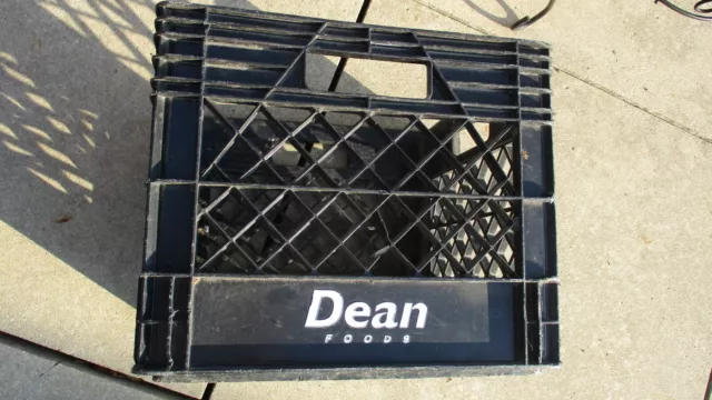 Vintage Dean Foods Black Heavy Plastic Milk Crate 13x13x11