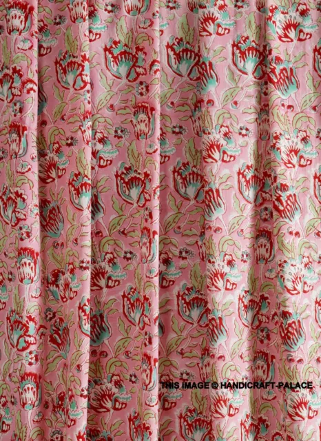 Indien Neuf Tissu Coton 9.1m Imprimé Floral Couture Main Bloc Course Desseré
