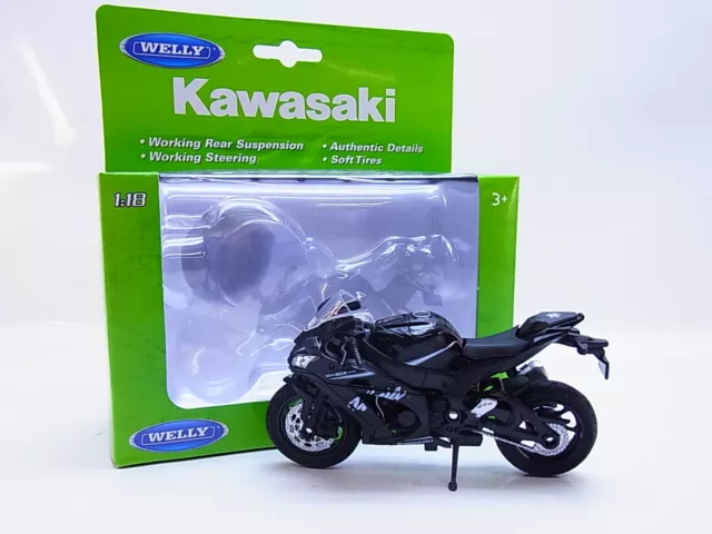 56420 | Welly 1:18 Kawasaki Ninja ZX-10RR Superbike Motorrad Modell NEU OVP