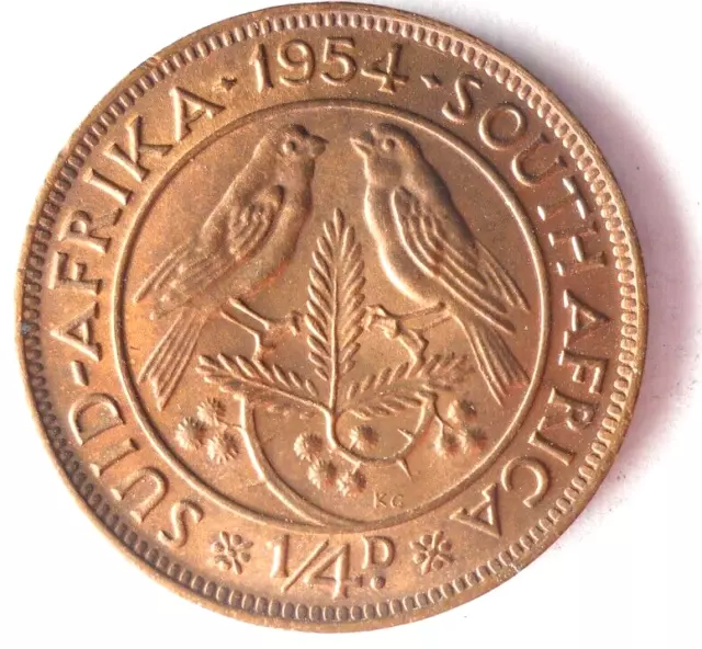 1954 SOUTH AFRICA FARTHING - AU - Excellent Coin - FREE SHIP - South Africa #2