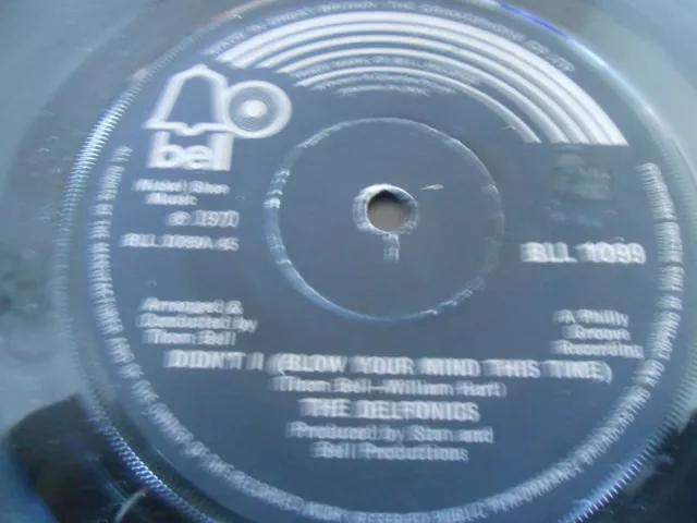 The Delfonics - "Didn't I (blow your mind this time) / Down's up" 7"Single