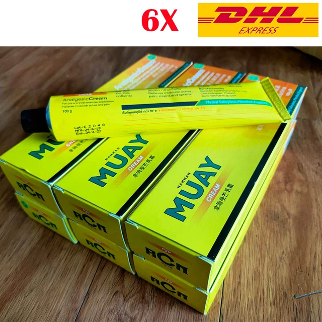 Muay Thai Cream Boxing Pain Relief Muscle Massage Analgesic Painkiller 100 g. 6X