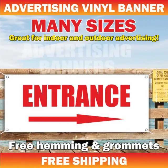 ENTRANCE Advertising Banner Vinyl Mesh Sign Parking Shop Fireman Warning Exit