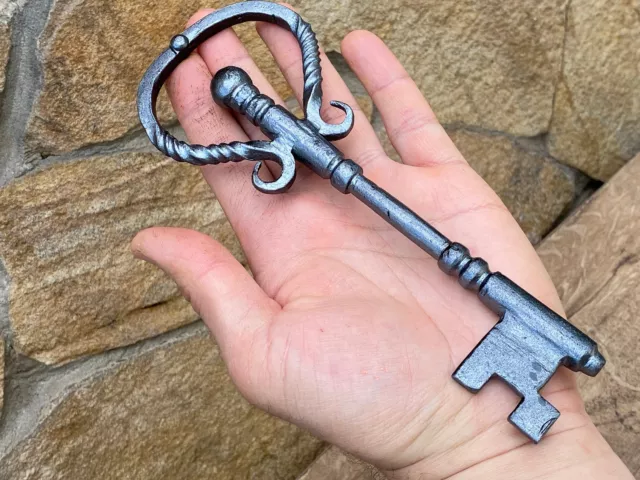 Medieval Key Hand Forged Lock Hardware Decorative Iron Gift