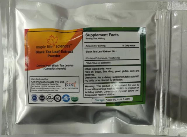 Black Tea Extract Powder Polyphenol Theaflavins Antioxidants & Anti-aging