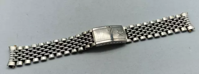 Rare 18 Mm. Omega Rice Grain Stainless Steel Bracelet Strapman's Lug 11 / I075