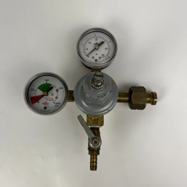 Taprite CO2 Carbon Dioxide Dual Gauge Primary Soft Drink Regulator, 2000 PSI