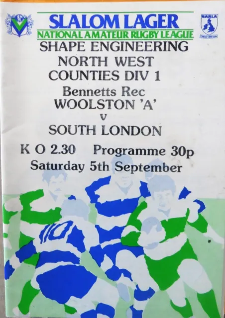 Woolson 'A' V South London 5/9/1987 North West Counties - Division Rugby League